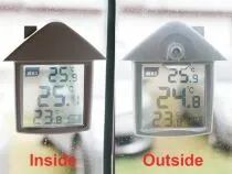 Thermom&egrave;tre de fen&ecirc;tre transparent avec indications min/max (WC216)