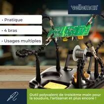 Troisi&egrave;me main avec 4 bras et support d'&eacute;tain &agrave; souder (VTHH7)