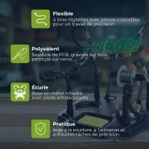 Troisi&egrave;me main avec 4 bras et support d'&eacute;tain &agrave; souder (VTHH7)