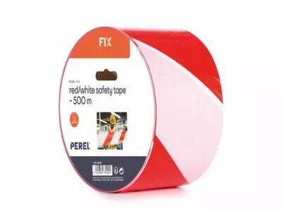 Ruban de s�curit� rouge/blanc - 500 m - bobine (1187-500R)