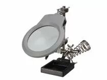 Troisi&egrave;me main avec loupe, lampe led et support pour fer &agrave; souder (VTHH3N)