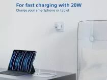 Chargeur usb, 1 x usb-c, 1 x usb-a, fonction power delivery, 20w, 1,7a, blanc (ACTAC2122)
