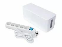 Bloc multiprise avec bo&icirc;te de rangement - 5 prises - c&acirc;ble de 1.5 m - blanc - terre allemande (EB5WSWOG)