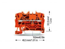 2 conducteurs à travers le bornier 2,5 mm², orange (WG20021202)