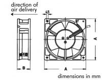 2123hst ventilateur roulement a aiguilles 120x120x38 220v term (BLS220)