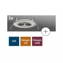 2Easy baGUe de montaGe Nova IP44 rond acier kit de 3 sans douille et ampoule (93637)
