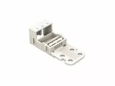 Adaptateur de fixation - pour bornes � 3 conducteurs - s�rie 221 - 4 mm� - avec pied de fixation � encliqueter - pour montage ve
