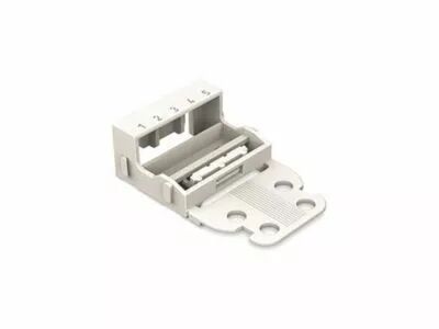 Adaptateur de fixation - pour bornes � 5 conducteurs - s�rie 221 - 4 mm� - avec pied de fixation � encliqueter pour montage hori