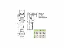 Adaptateur de fixation - pour bornes &agrave; 5 conducteurs - s&eacute;rie 221 - 4 mm&sup2; - avec pied de fixation &agrave; encliqueter pour montage hori