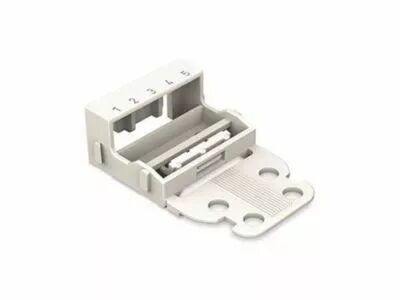Adaptateur de fixation - pour bornes � 5 conducteurs - s�rie 221 - 4 mm� - avec pied de fixation � encliqueter - pour montage ve