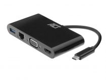 Adaptateur Multiport USB-C vers HDMI ou VGA avec Ethernet et Hub USB - 4K @ 30 Hz - 0.15 m (ACTAC7330)