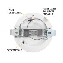 ALDÉBARAN DOWNLIGHT DIAM 128MM 6W CCT DIAM ENCAST AJUS PC  (77492)