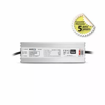 ALIM 12V DC LUMINEUX 200W IP67 5ANS (100475)