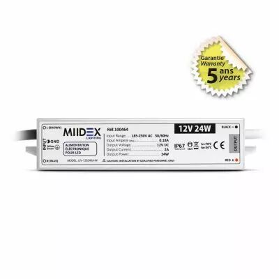 ALIM 12V DC LUMINEUX 24W IP67 5ANS (100464)