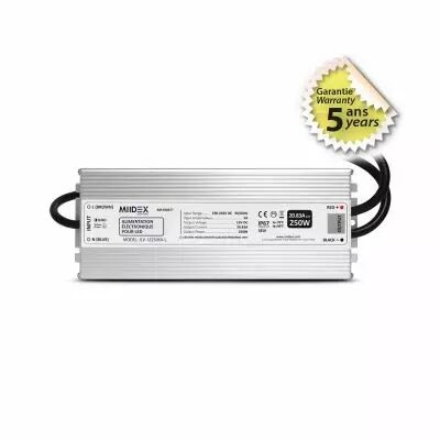 ALIM 12V DC LUMINEUX 250W IP67 5ANS (100477)