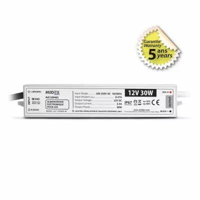 ALIM 12V DC LUMINEUX 30W IP67 5ANS (100465)