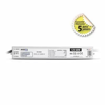 ALIM 12V DC LUMINEUX 60W IP67 5ANS (100469)