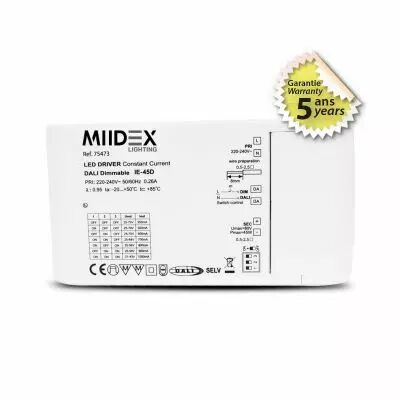 ALIM DALI PUSH 10-43W 21-70VDC 350-1050MA IP20 5ANS (75473)