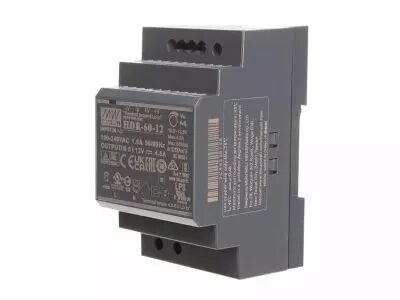 Alimentation - 1 Sortie - 60 W - 12 V 4.5 A - Montage Sur Rail Din - Pour Usage Industriel (HDR-60-12)