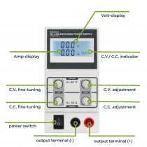 Alimentation À Découpage Dc Lab 0-30 Vcc / 0-10 A Max / Avec Afficheur Lcd (LABPS3010SM)