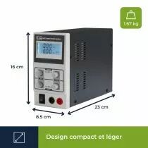 Alimentation &Agrave; D&eacute;coupage Dc Lab 0-30 Vcc / 0-10 A Max / Avec Afficheur Lcd (LABPS3010SM)