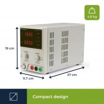 ALIMENTATION DE LABORATOIRE DC 0-30 VCC 0-5 A MAX / AVEC DOUBLE AFFICHEUR LED (LABPS3005N)