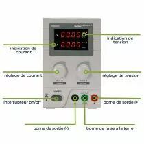 ALIMENTATION DE LABORATOIRE DC 0-30 VCC 0-5 A MAX / AVEC DOUBLE AFFICHEUR LED (LABPS3005N)