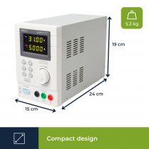 ALIMENTATION DE LABORATOIRE PROGRAMMABLE 0-30 VCC / 5 A max. - DOUBLE AFFICHEUR LED avec INTERFACE USB 2.0  (LABPS3005DN)