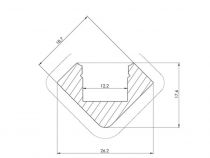 ALU-45 - PROFILÉ EN ALUMINIUM POUR RUBAN LED - PROFILÉ ANGULAIRE 45° - ALUMINIUM ANODISÉ - ARGENT - 2 m (AL-D2-2)