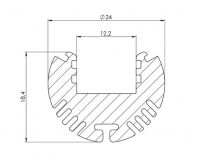 ALU-ROUND - PROFILÉ EN ALUMINIUM POUR RUBAN LED - ROND - ALUMINIUM ANODISÉ - ARGENT - 2 m (AL-RO-2)