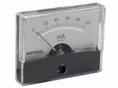 Amperemetre analogique de tableau 100ma cc / 60 x 47mm (AIM60100)