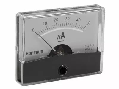 Amperemetre analogique de tableau 50�a cc / 60 x 47mm (AIM60005)
