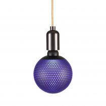 Ampoule déco bleue motifs hexagones E27 G125, Led 3.5W,  60-100lm, 2700K, Dimmable (174116)