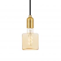 Ampoule déco cube ambrée, 127 x 155 mm, E27, Led 4W, 2000K, 240lm, dimmable (719016)