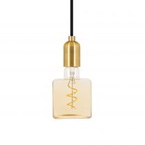 Ampoule déco cube ambrée, 127 x 155 mm, E27, Led 4W, 2000K, 240lm, dimmable (719016)