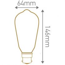Ampoule Edison filament LED twisted 4W B22 2200K 240Lm dimmable Claire (716679)