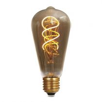 Ampoule Edison filament LED twisted 5W E27 2000K 220Lm Smoky (716675)