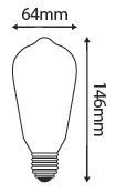 Ampoule Edison Filament LED TWISTED 5W E27 2000K 260lm Ambrée (716604)