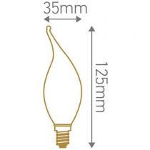 Ampoule Flamme CV4 filament LED 5W E14 2700K 580Lm Mat (713180)