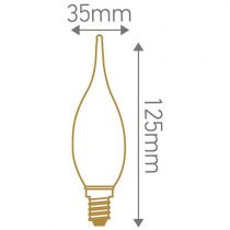 Ampoule Flamme GS4 filament LED 5W E14 2500K 560Lm Ambrée (713781)