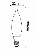 Ampoule flamme LED E14 1 watt GS1/C22 110lm 2700K verre clair (147025))