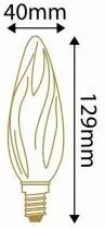 Ampoule Flamme Led E14 GS8 4 watts 350lm 827 d&eacute;polie