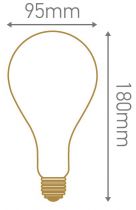 Ampoule Géante Filament LED TWISTED 180mm 4W E27 2000K 200Lm Dimmable Ambrée (716626)