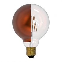 Ampoule Globe D95 calotte latérale bronze filament LED 8W E27 2700K 950Lm dim (15659)