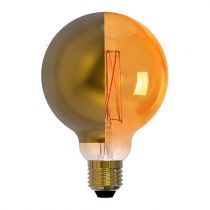 Ampoule Globe D95 calotte latérale dorée filament LED 8W E27 2700K 806Lm dim (15660)