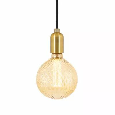 Ampoule globe d�co stri�e ambr�e G125, E27, Led 3.5W, 1800K, 120lm, dimmable (719036)