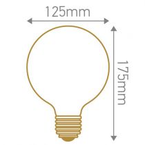 Ampoule Globe G125 filament LED 4 loops 4W E27 2000K 160Lm dimmable Smoky (716689)