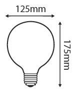 Ampoule Globe G125 Filament LED TWISTED 5W E27 2000K 260lm Ambrée (716602)