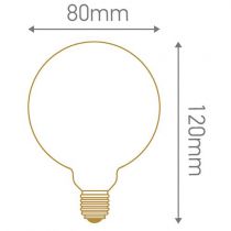 Ampoule Globe G80 filament LED 4 loops 4W E27 2000K 200Lm dimmable Ambrée (716682)