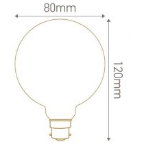 Ampoule Globe G80 filament LED 7W B22 2700K 806Lm Opaline (719008)